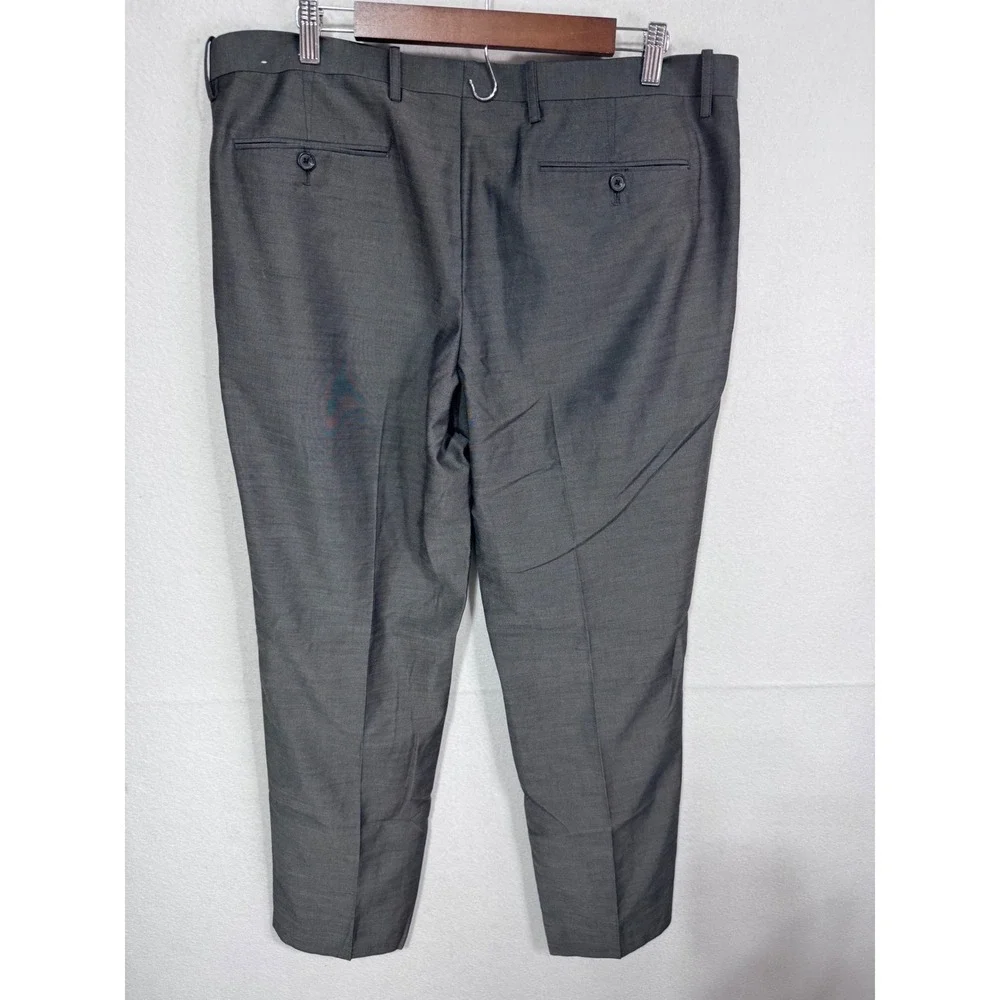 INC 36x34 Gray Dress Pants Men's Slim Fit Sharkskin Flat‎ Front Business